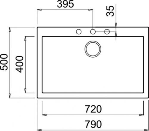 Elleci Quadra 130 egy medencés gránit mosogató M79 Aluminium LMQ13079