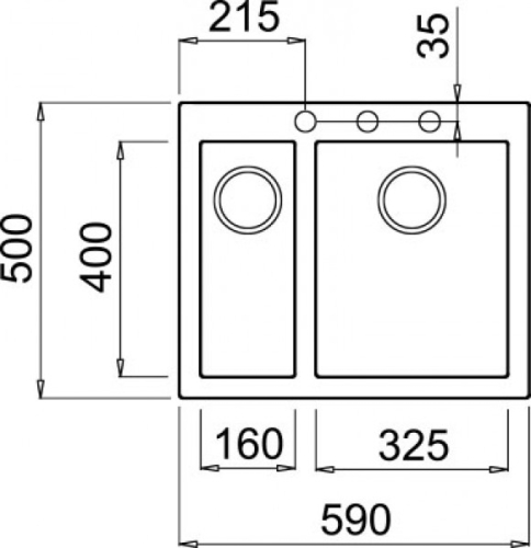 Elleci Quadra 150 egy medence gyümölcsmosóval gránit mosogató G59 Antracite LGQ15059