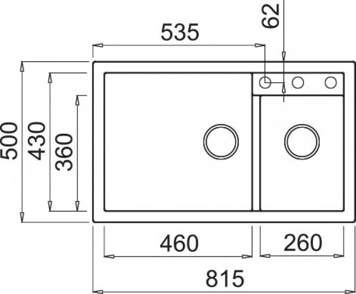 Elleci Quadra 440 két medencés gránit mosogató G55 Grigio Pietra