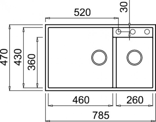 Elleci Quadra 440 munkalap alá szerelhető két medencés gránit mosogató M79 Aluminium LMQ44079BSO