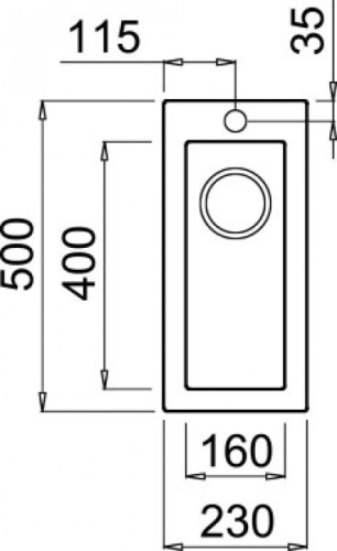 Elleci Quadra 50 egy medencés gránit mosogató G52 Bianco Pietra LGQ05052