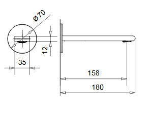 Bugnatese SIMPLE Kifolyószár 15,5 cm króm 19348CR