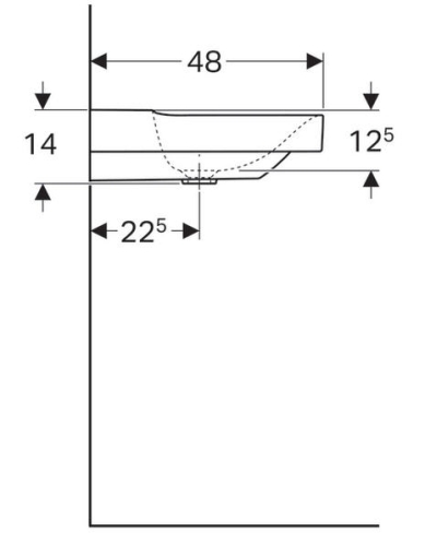 Geberit Xeno 120x48 cm KeraTect mosdó két csaplyukkal, fehér 500.550.01.1