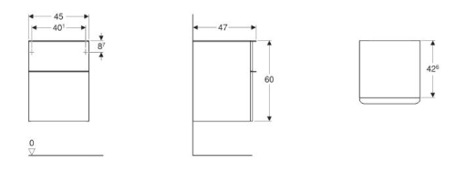 Geberit Smyle Square oldalsó szekrény, két fiókkal Feketedió hickory / Melaminos faszerkezet 500.357.JR.1