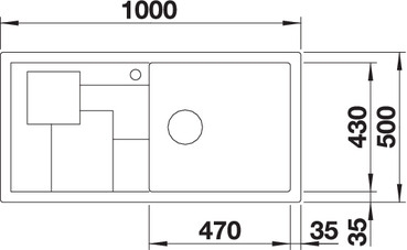 BLANCO SITY XL 6S Silgranit mosogató lávaszürke tartozékokkal, alumetál 525050