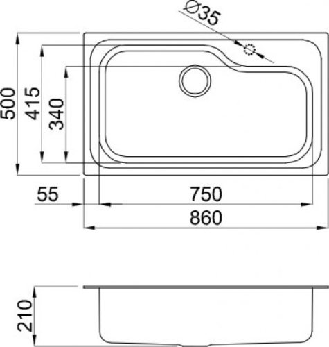 Elleci Sky 360 inox 1 medencés rozsdamentes mosogató LIK360SAC