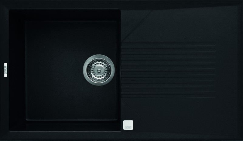 Elleci Tekno 400 egy medence csepegtetővel gránit mosogató, G40 Nero LGT40040