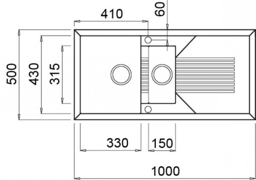 Elleci Tekno 475 egy medence gyümölcsmosóval, csepegtetővel gránit mosogató, M79 Aluminum LMT47579