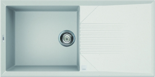 Elleci Tekno 480 egy medence csepegtetővel gránit mosogató, G68 Bianco LGT48068