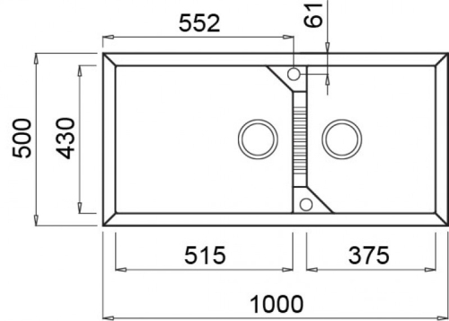 Elleci Tekno 490 két medencés gránit mosogató G59 Antracite LGT49059