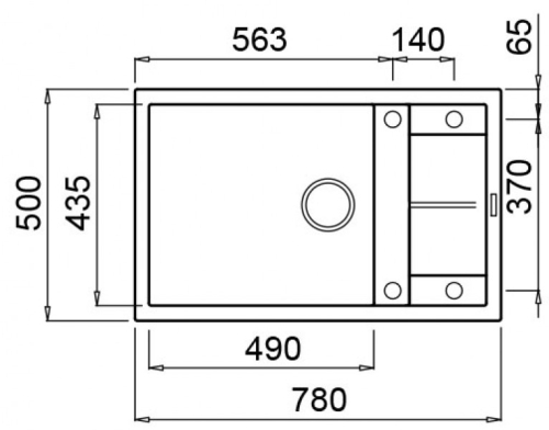 Elleci Unico 310 egy medence csepegtetővel gránit mosogató, M79 Aluminium LMU31079