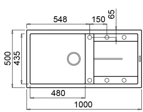 Elleci Unico 480 egy medence csepegtetővel gránit mosogató M73 Titanium LMU48073