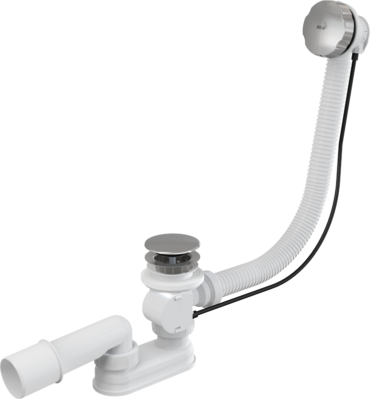 ALCA (Alcaplast) A55KM automata kádszifon fém, króm (hossz 570mm)
