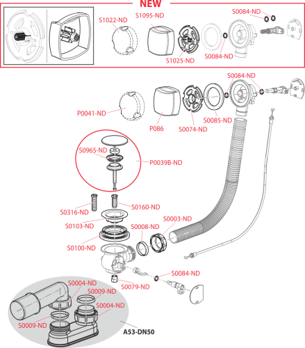 Alcaplast A51CRM 100 Automata kádszifon készlet, króm 1000 mm