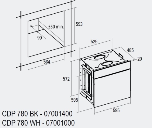 Cata CDP 780 AS BK beépíthető sütő, 07001401