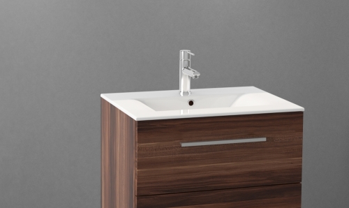 Tboss Arta 75 alsószekrény kerámia mosdóval, Floating Mirror Easy 75 tükörrel, wenge (komplett szett)
