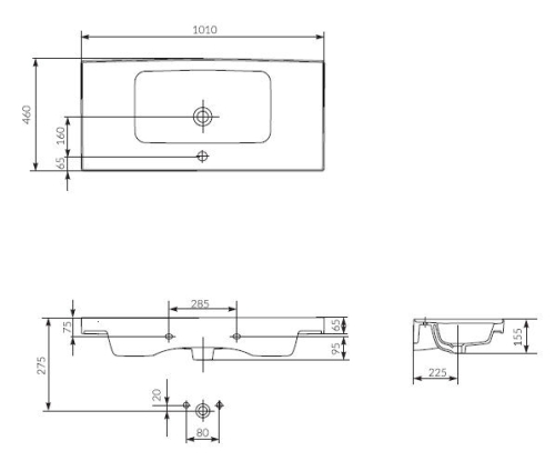 Cersanit Crea 100x46 cm mosdó K114-018