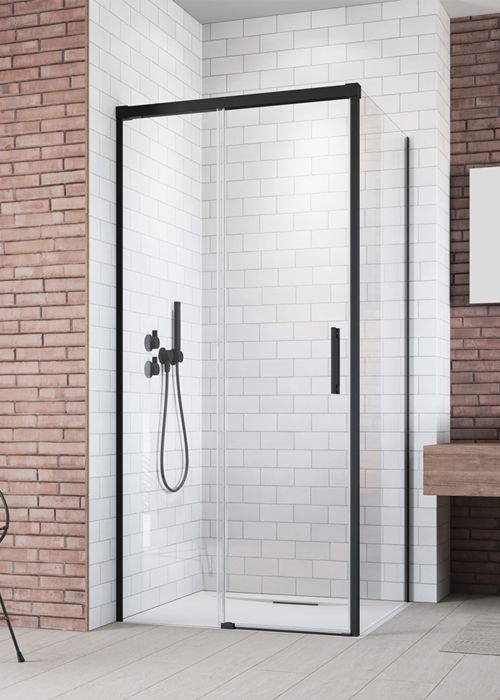Radaway Idea Black KDJ 100 B szögletes fekete zuhanykabin ajtó 387040-54-01L