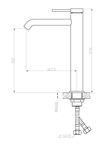 AREZZO Design Slimfield magasított mosdócsaptelep AR-24602