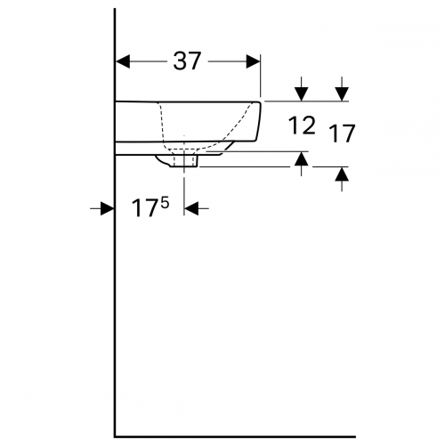 Geberit Selnova Compact 65x37 cm mosdó jobb oldali pakolófelülettel 501.551.00.1