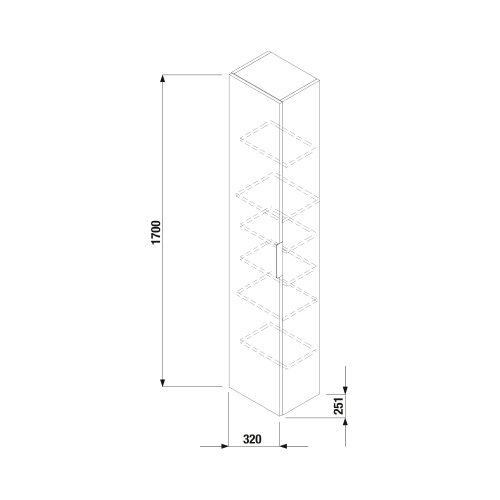 Jika Cube magasszekrény 6 polccal, fehér H4537211763001