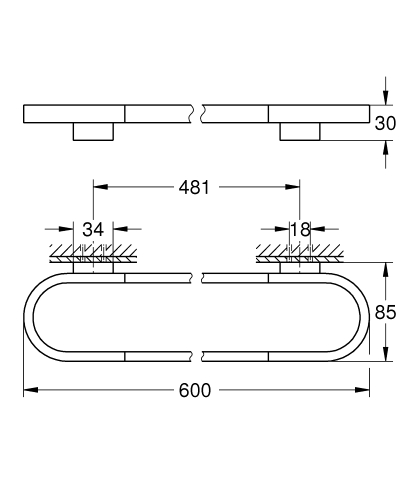 Grohe Selection fali fürdőlepedő tartó, króm 41056000