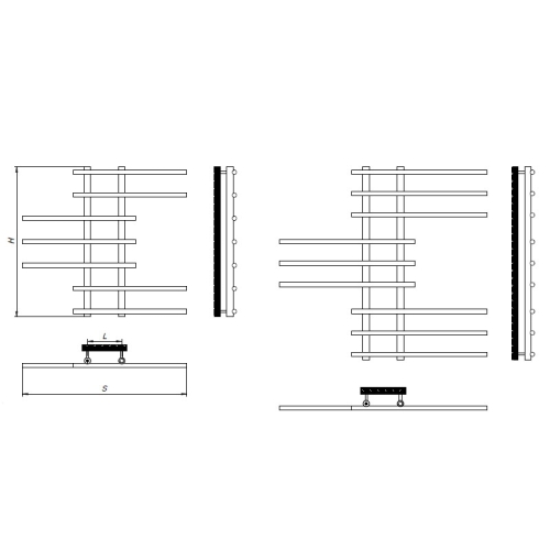 Radeco MELODY 700x770 rozsdamentes törölközőszárítós csőradiátor (279 W, króm,700x770 mm)