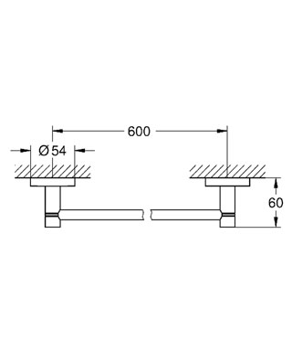 Grohe Essentials 60 cm-es fali fürdőlepedő tartó, fényes nikkel 40366BE1