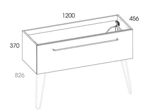 AREZZO design Carmel 120cm-es alsószekrény 1 fiókkal, antracit AR-167239