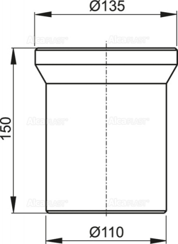 Alcaplast A91   150 WC csatlakozó   150 mm toldócső