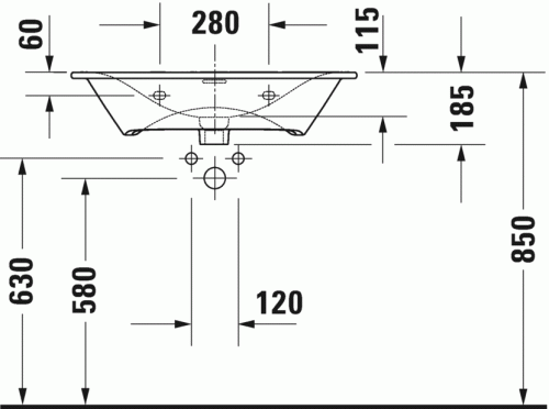 Duravit Viu 73x49 cm mosdó bútorhoz 2344730000