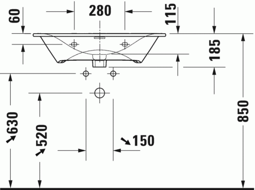 Duravit Viu 73x49 cm mosdó bútorhoz 2344730000