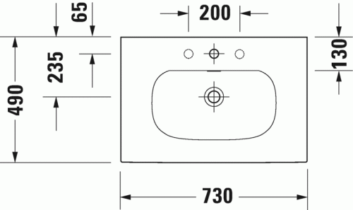 Duravit Viu 73x49 cm mosdó bútorhoz 2344730000