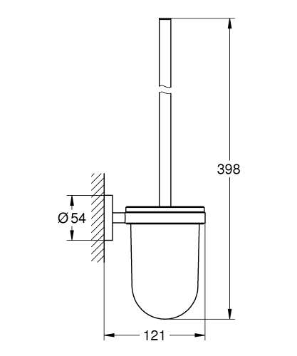 Grohe Essentials WC-kefe garnitúra, matt nikkel 40374EN1