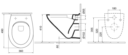 Alföldi Optic Kompakt CleanFlush perem nélküli fali wc EasyPlus felülettel 7048 R0 R1 (7048R0R1)