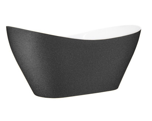 Besco Viya Glam 160x70 cm-es szabadonálló kád, fehér/grafit WMD-160-VG
