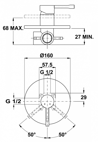 Strohm Teka ALAIOR XL süllyesztett zuhany csaptelep 55.241.02.00 (552410200)