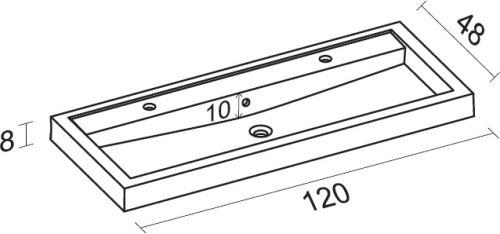 Riho Bologna egy medence két csaplyuk 120x48, F7BO112048121