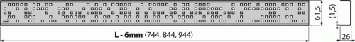 Alcaplast CODE-950L Rács a zuhanyfolyókához, fényes