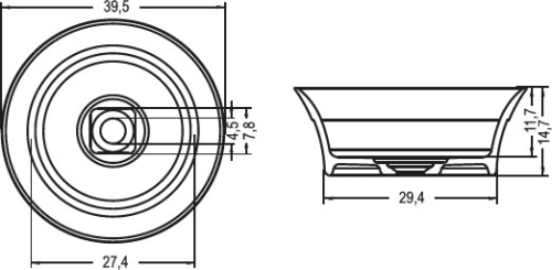 Riho Barca Solid Surface 40 cm pultra ültethető mosdó (F70022) W022001105