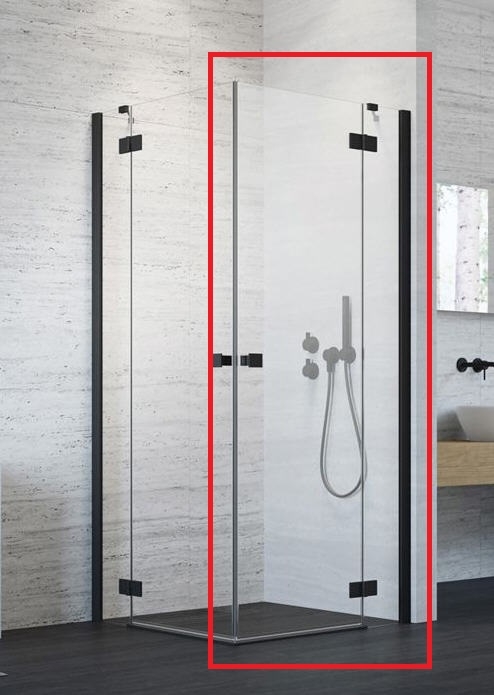 Radaway Essenza New Black KDD 90 Jobb szögletes fekete zuhanykabin (egyik fele) 385060-54-01R