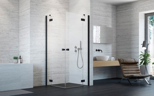 Radaway Essenza New Black KDD 90 Jobb szögletes fekete zuhanykabin (egyik fele) 385060-54-01R