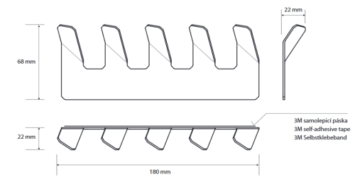 Sapho BEMETA NIVA fogas, 180x70x22mm, INOX 101106045