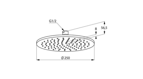 KLUDI A-QA fejzuhany 25 cm, matt fekete/króm 6432587-00