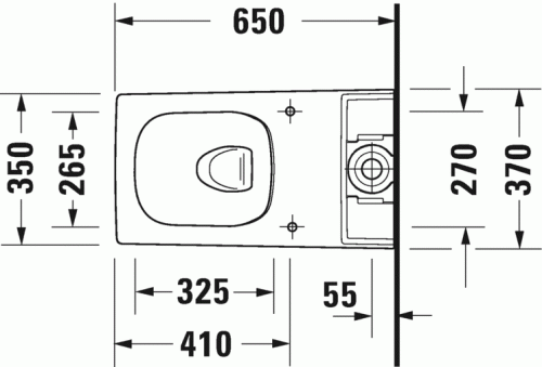 Duravit Viu rimless monoblokkos wc csésze (tartály nélkül) 219109 (2191090000)