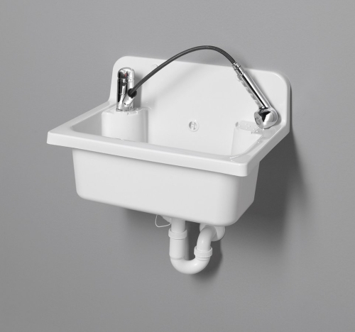 AQUALINE Fali kiöntő, szifonnal, 55x37cm, PVC, fehér PI5052