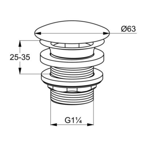 KLUDI leeresztőszelep fedéllel G 1 1/4 1042805-00