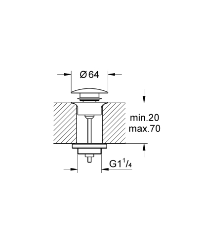 Grohe leeresztő szett nyomódugóval (push-open), hard grafit 65807A00