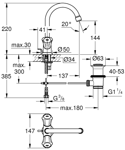 Grohe Costa L egylyukas mosdócsaptelep 21375001