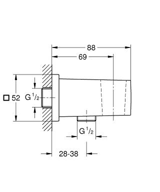 Grohe Euphoria Cube fali könyök zuhanytartóval, matt warm sunset 26370DL0